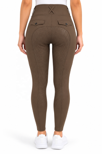 Collants d'équitation taille haute pour femmes avec grip en silicone, leggings équestres extensibles, jambières ajustées avec poches pour cavaliers - Product Image 6