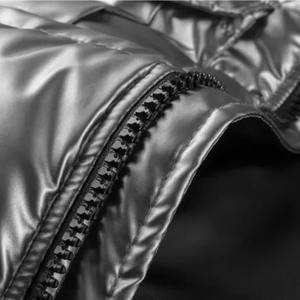 Blouson matelassé unisexe en duvet imprimé Silver Shine, chaud et épais pour l'hiver, col montant, fermeture éclair, style décontracté, coupe classique - Product Image 4
