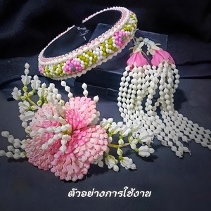 Capullos de jazmín artificiales plisados de plástico para guirnaldas tailandesas, suministro para manualidades florales - Product Image 1
