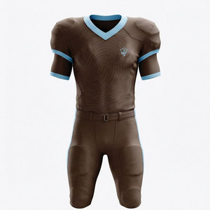 Uniforme de football américain athlétique, maillot de football en polyester imprimé par transfert thermique, pantalon assorti, conçu pour les clubs/écoles - Product Image 1