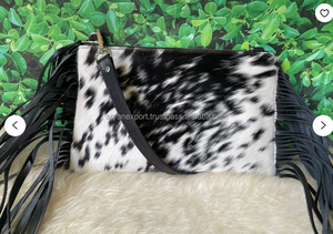 กระเป๋าถือหนังวัว,กระเป๋าถือหนังขนฟูกระเป๋าสายเดี่ยวหนังวัวแบบลำลอง - Product Image 2