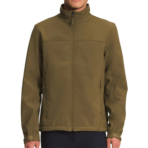 Veste en polaire vert olive pour homme, couleur unie, fermeture éclair, col montant, coupe-vent, vêtement décontracté d'automne, coupe régulière - Product Image 4