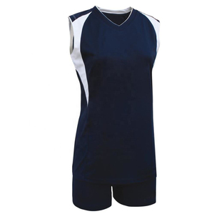 Ensemble de maillots de volley-ball sans manches pour femmes, blanc et bleu, imprimé géométrique, respirant, coupe athlétique, uniforme sublimé - Product Image 4