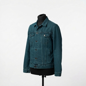 Chaqueta Vaquera Clásica de Invierno para Hombre, 100% Algodón, Cuello Alto, Logotipo Frontal, Estilo Urbano y Moderno - Product Image 4