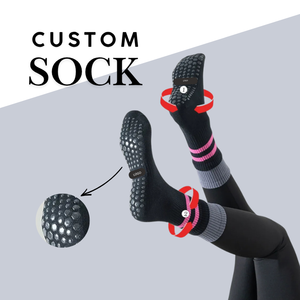 Chaussettes de yoga personnalisées pour femmes avec volants et logo, antidérapantes, pour la gym et le Pilates, avec logo personnalisé - Product Image 1