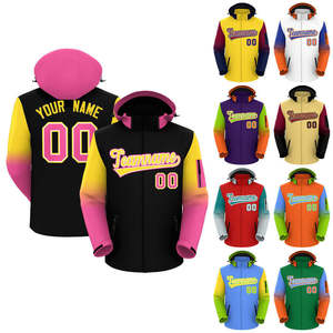 Chaqueta Varsity de Lona de Alta Calidad al por Mayor, con Cuello Alto, Logotipo Bordado en la Parte Delantera, para Uniformes de Equipo - Product Image 1