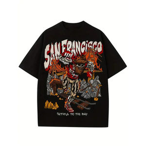 High Quality 100% Cotton All Over DTG Unisex T-<b>shirt</b> For <b>Men</b> Custom Logo 300gsm Heavyweight Loose Fit DTG <b>Men's</b> T-<b>shirts</b> - Product Image 1