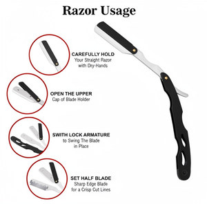 Professional Men's Portable Straight Cut <b>Razor</b> <b>Single</b>-<b>Blade</b> Barber Straight <b>Razor</b>-Premium Quality 100% Stainless Steel - Product Image 4