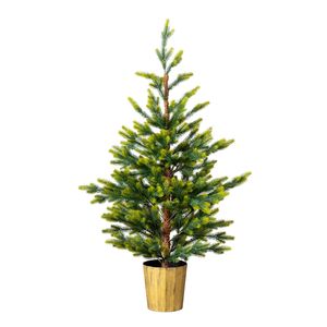 Albero di Natale Artificiale Bicolore Personalizzabile, Confezione da 2, 120 cm, con Supporto e 119 Rami per Feste Natalizie - Product Image 1