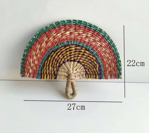 พัดสานมือจากหญ้าทะเลเวียดนาม เส้นใยธรรมชาติ ของตกแต่งบ้านสไตล์เรียบง่าย ของขวัญทำมือ - Product Image 3