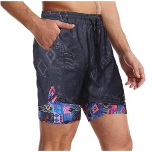Premium Quality 2-in-1 Athletic Workout Shorts Custom Gym Running Casual Solid Pattern Knitted Polyester Cargo Men Quick Dry - Product Image 2