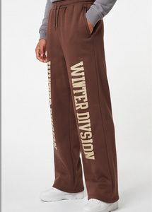 Heavy Weight Wide Leg Fleece Sweatpants Women Men Casual 100% Polyester Loose Fit Full Length <b>Elastic</b> <b>Waist</b> Printed <b>Trouser</b> - Product Image 4