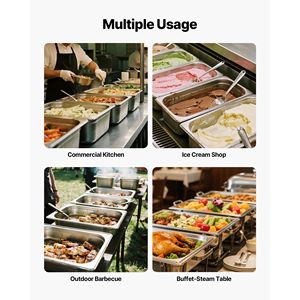 1 Confezione di Teglie Professionali in Acciaio Inox per Cottura a Vapore, Profondità 6 Pollici, Antiaderenti, Riutilizzabili, Antiruggine, per Catering, Hotel e Ristoranti - Product Image 4