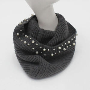 Cream Knitted Pearl Hooded Ear Muffs <b>Women</b> Winter Warm Face Cover - Product Image 5