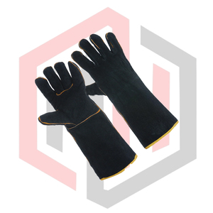 ถุงมือเชื่อมหนังวัวแบบ TIG พร้อมข้อมือถัก คุณภาพสูง สำหรับงานประจำวัน ป้องกันอัคคีภัย ปราศจากซิลิโคน ปราศจากแป้ง OEM ขนาด 16 นิ้ว - Product Image 4