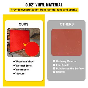 Telaio per Tenda da Saldatura 8FT X 6FT con 4 Ruote, Tenda Rossa Ignifuga in Vinile, Dimensioni Personalizzabili - Product Image 3