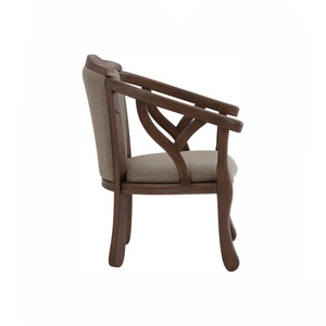 Mesa de Té de Madera Maciza Estilo Vintage de Mediados de Siglo, Sillones Tapizados con Mesa de Centro Redonda Tallada para Muebles de Interior Clásicos - Product Image 5