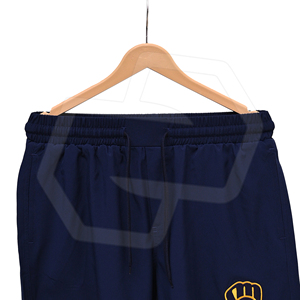 Men's Navy Blue Solid Eco-friendly Breathable Cotton <b>Quick</b> <b>Dry</b> <b>Shorts</b> with Drawstring Closure and Logo Front Casual Style - Product Image 5
