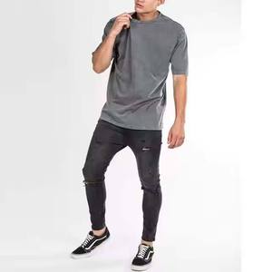 T-shirt Homme Col Rond 100% Coton Style Formel Ample 230 g/m² Tricoté Peigné Personnalisable Épaules Tombantes En Gros En Stock - Product Image 5