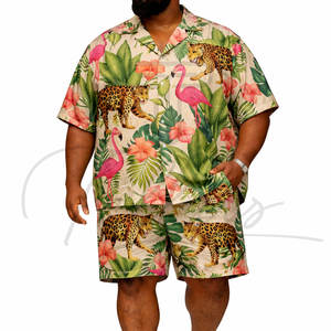 Ensemble de chemises hawaïennes de haute qualité, nouvelle mode, décontractées, imprimé jungle, manches courtes, pour hommes, été - Product Image 1