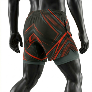 Pantalones Cortos Deportivos Personalizados para Hombre, 2 en 1, Elásticos en 4 Direcciones, Ligeros, 100% Poliéster, Cierre con Cordón, Sublimados - Product Image 6
