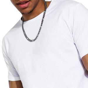 Ensemble t-shirt col rond blanc pour homme avec short, couleur unie, coton respirant, vêtements décontractés d'été - Product Image 4