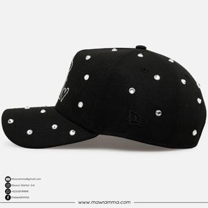 Casquette de baseball unisexe personnalisée avec logo, motif léopard, strass, respirante, imperméable, en coton, boucle réglable, style vintage, OEM - Product Image 2