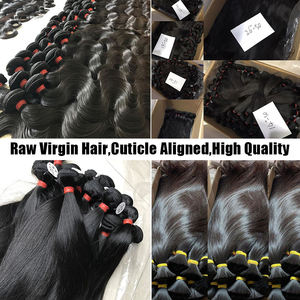 Extensions de cheveux humains brésiliens de qualité supérieure, lots de cheveux vierges Remy, perruques, frontaux en dentelle, fermetures, trame double cousue à la machine, permanente, toutes couleurs - Product Image 4