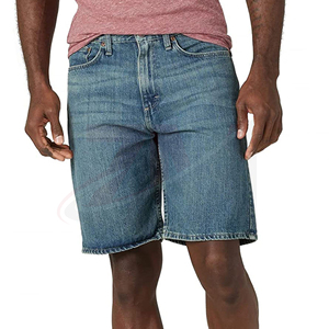 Shorts en jean délavé léger pour homme ZESHAN MAVERICK, taille haute, coupe large, style vintage, coupe-vent, 100 % coton, automne-hiver - Product Image 1