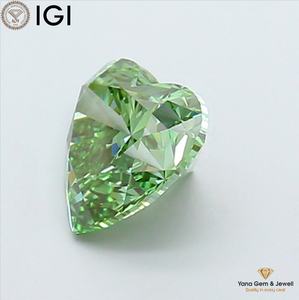 Diamante Cultivado en Laboratorio CVD de Color Verde Intenso, Claridad VS1, con Certificado IGI, Corte Corazón de 1.50 Quilates para Joyería de Diseño - Product Image 3