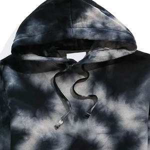 Sudadera con Capucha para Hombre, Negra y Gris, Tie Dye, Manga Larga, con Cordón Ajustable, Bolsillo Canguro, Estilo Casual Urbano, con Logotipo Personalizado - Product Image 6