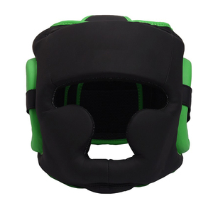 Adult <b>Boxing</b> Head Guard Leather Adjustable Breathable with Cheeks Protection Customizable OEM - Product Image 1