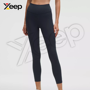 กางเกงเลกกิ้งออกกำลังกายสำหรับผู้หญิง ความยาวเต็มตัว แบบเรียบง่าย เอวยางยืด ทนทาน แผงด้านหน้า XC-WL-16 ซับเหงื่อ แห้งเร็ว - Product Image 4