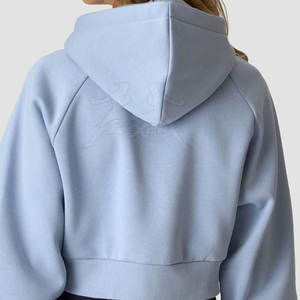 Hoodie court décontracté en tissu extensible doux, confortable et léger, idéal pour le quotidien et les activités sportives - Product Image 5