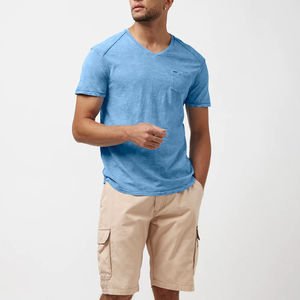 เสื้อยืดสตรีทแวร์ผู้ชายแบบย้อมสีเอซิด น้ำหนักเบา 200 GSM ผ้าฝ้าย 100% พิมพ์ลายซิลค์สกรีน แฟชั่นและลำลอง - Product Image 5