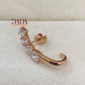 Supreme Round Brilliant Lab Grown Diamond Curved Hoop Earrings Luxury Fine Jewelry Anniversary <b>Gift</b> for Women Jewelry Collection - Product Image 6
