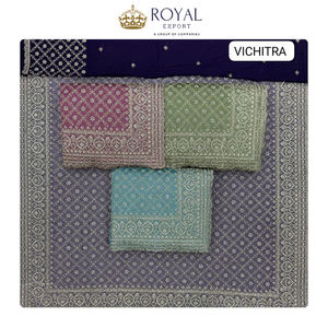 ราคาตลาดที่ดีที่สุดสำหรับการขายสินค้าพิเศษ ผ้าไหมวิชิตรารุ่นสวยงาม พร้อมงานปักดิ้นทองหนัก สำหรับผู้หญิง สวมใส่ในงานแต่งงาน - Product Image 2