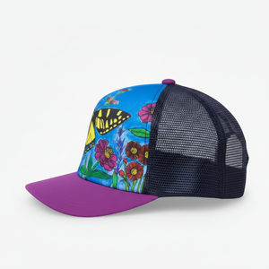 Unisex Solid Cotton <b>Baseball</b> <b>Cap</b> Sublimation Print Breathable Mesh Trucker Outdoor Training Purple Brim Summer Casual Adult - Product Image 2