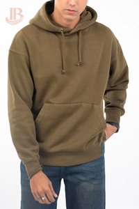 Sudadera con Capucha para Hombre, Color Verde Oliva, Corte Regular, Algodón French Terry, Diseño Casual con Bolsillos, Ropa Casual - Product Image 4
