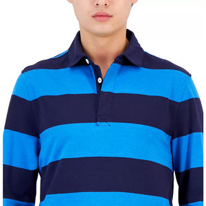 Polo de rugby rayé à manches longues de haute qualité, personnalisé, décontracté, avec logo, pour équipes sportives, design très vendu, pas cher - Product Image 5