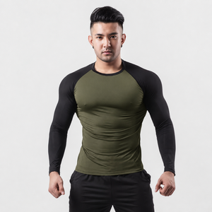 Camiseta Deportiva Personalizada para Hombre, Ajustada, de Manga Corta, Compresión, Spandex, Poliéster, Protección UV, Secado Rápido, Cuello Redondo, para Entrenamiento - Product Image 5