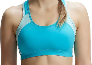 Women's Sports <b>Bra</b> <b>Blue</b> Color Contrast Design Adjustable Straps Yoga Fitness Support Medium Size - Product Image 2