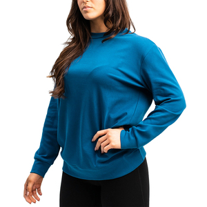 Long Sleeve Contrast Piping <b>Fleece</b> Pullover Sweatshirt <b>for</b> <b>Women</b> <b>Top</b> Selling <b>Women</b> Sage Green Crew Neck Sweatshirt Drop - Product Image 4