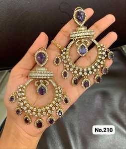 Colliers ras du cou indiens RK Art Jewelry en laiton plaqué or avec zircone cubique et moissanite pour femmes, modèle n° 210 - Product Image 1