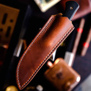 Funda de Cuero para Cuchillo Hecha a Mano, Funda de Cuero Vacuno para Llevar en el Cinturón, para Acampar al Aire Libre, Caza, Portaherramientas, Diseño Duradero - Product Image 3