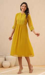 เดรสยาวทรงหลวม แขนสั้น คอกลม ดีไซน์หรูหรา สำหรับผู้หญิง รุ่นใหม่ประจำฤดูร้อน ปี 2026 - Product Image 3