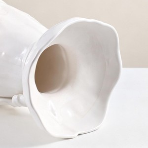 Newest Design White Porcelain <b>Vase</b> With Bow Design Matte Finish Shabby Chic Tabletop Decor 8-16 Inches - Product Image 3