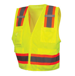 Gilet de sécurité confortable et respirant avec bandes réfléchissantes haute visibilité pour les travailleurs de chantier en extérieur – Gilet pour hommes - Product Image 2