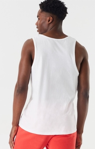 Camiseta sin mangas blanca para hombre con estampado, cuello redondo, informal, para verano, transpirable, de algodón tejido, ajustada - Product Image 3