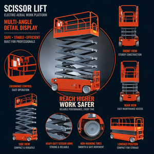 6M 8M 10M 12M 14M 16M Electric Self Propelled Scissor Lift Hydraulic Mobile Aerial <b>Work</b> <b>Platform</b> Various <b>Platform</b> Size - Product Image 4